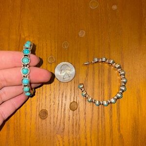 Fake Turquoise Hoop Earrings